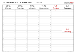 Kalenderpedia wochenkalender 2021 zum ausdrucken kostenlos. Wochenkalender 2021 Als Pdf Vorlagen Zum Ausdrucken