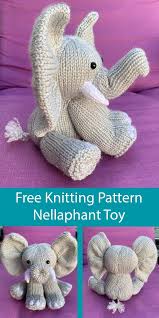 (stuffed and felted) piggywig polar bear toy,. Free Knitting Pattern For Nellaphant Elephant Toy Knitted Toys Free Patterns Knitted Dolls Animal Knitting Patterns
