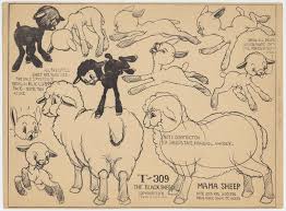 Gesture drawing is a quick way to capture the overall message of a figure. Paul Terry Studio A Yarn About Yarn Animation Model Sheet 1941 Illustration Art Drawing Muse Art Sheep Drawing
