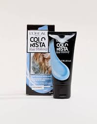 Blue hair is an interesting trend. L Oreal Paris Colorista Hair Makeup Vorubergehende Tonung In Metallic Blau Fur Blonde Haare Asos