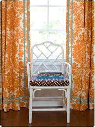 Color Spotlight Orange With Blue Centsational Girl Orange Curtains Damask Curtains Curtains