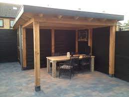 overkapping aan de schuur tuin rijtjeshuis tuin nieuwbouw tuin met overkapping