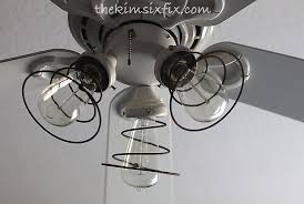 Industrial Ceiling Fan Makeover Using Vintage Mattress Springs Ceiling Fan Makeover Ceiling Fan Light Cover Ceiling Fan Light Fixtures