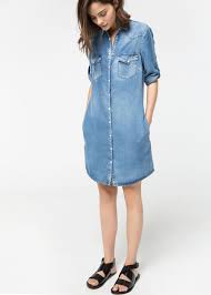 Medium Soft Denim Dress Woman Mango United Kingdom Womens Denim Dress Tencel Dress Denim Attire
