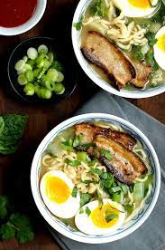 In a pot, season the pork meat with soy sauce and mirin, then boil for 1 1/2 hour, or until tender over low heat. Pork Belly Ramen Pinch And Swirl