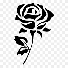 Download Flower Silhouette Drawing Rose Blooming Leaf Monochrome Plant Stem Png Pngwing