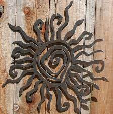 Rustic Sun Wall Decor 24 Recycled Steel Custom Sun Metal Etsy Metal Sun Wall Art Outdoor Metal Wall Art Sun Wall Decor
