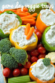 Impress your guests with this beautiful, festive and healthy veggie tray! Game Day Veggie Trays Lil Luna