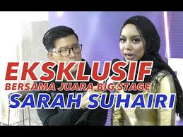 Selepas lapan minggu berjuang di pentas big stage, sarah suhairi diumumkan juara musim pertama program realiti yang mengangkat pelapis seni dikenali sebagai 'budak baru nak up' (bbnu), sebentar tadi. Eksklusif Bersama Juara Big Stage 2018 Sarah Suhairi Youtube