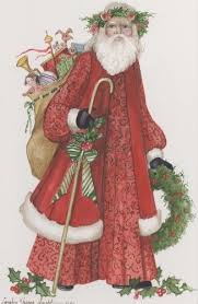 Santa Three 8x11 Watercolor Christmas Prints Santa Paintings Christmas Art