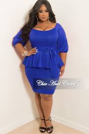 New Plus Size Off The Shoulder Peplum Bodycon Dress With Attached Tie In Royal Blue Plus Size Wedding Guest Outfits Plus Size Wedding Guest Dresses Dresses