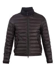 moncler arroux hooded quilted down jacket in black modesens