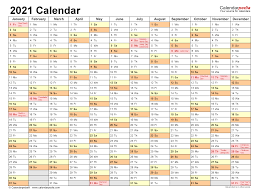 Select the orientation, year, paper size, the number of calendars per page, etc. 2021 Calendar Free Printable Excel Templates Calendarpedia
