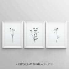 Black And White Flower Prints In Frames Set Of 3 Black And White Art Prints Minimalist Wall Art Prints Modern Floral Flowers Poster Set 3 Piece Wall Decor Plants Zen Peace In 2020 Etsy Wall Art Minimalist Wall