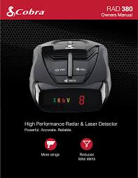 Shop for cobra rad 350 radar/laser detectors at cobra.com. User Manual Cobra Rad 380 14 Pages