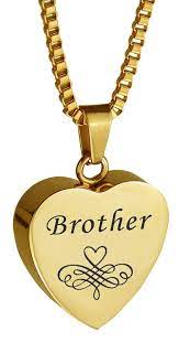 Love To Treasure Brother Patterned Gold Heart Urn Pendant Memorial Ash Keepsake Cremation Jewelry Nice To H Urn Pendant Heart Of Gold Cremation Jewelry
