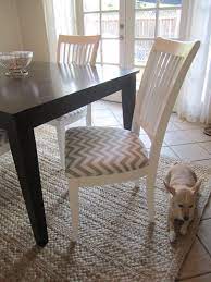 Diy Chair Facelift New Fabric Paint Recovered Dining Chairs Dining Chair Makeover Dining Chairs