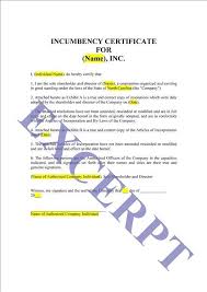 If you have been asked to legalize your company documents, you can obtain an apostille for the certificate of incumbency. Free Printable Certificate Of Incumbency Form Generic Sample Printable Legal Forms For Atto Free Printable Certificates Legal Forms Printable Certificates