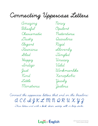 logic of english connecting uppercase cursive letters