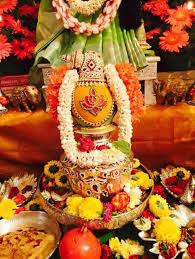 B) etching the face of the goddess on a kalash and decorating. Pin On Recipes To Cook