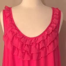 French Laundry Pink Ruffled Sleeveless Shirt 22 24 Nwt