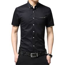 Summer New Korean Style Men Short Sleeve Shirt Fashion Solid