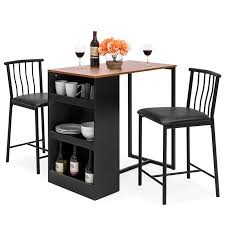 Best Choice Products 3 Piece Wooden Counter Height Dining Table Set For Kitchen Dining Room W Storage Espresso Walmart Com Kitchen Table Settings Dining Table Setting Counter Height Dining Table