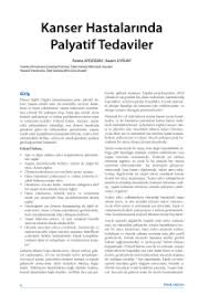 Hastalıklarına bağlı komplikasyonlar ile başa. Palyatif Bakim Izmir Katip Celebi Universitesi