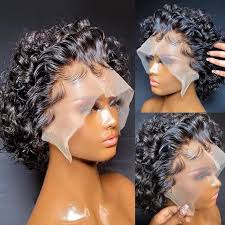 Amazon.com : Estilar Pixie Cut Wig Lace Front Wigs Human Hair Glueless Wig  13x1 T Part Lace Frontal Wigs Bob Wig Short Pixie Cut Wigs for Black Women  Pre Plucked with Baby
