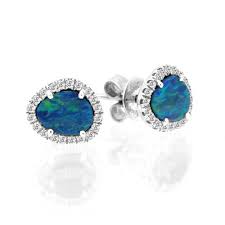 Meira T Australian Opal Diamond Earrings