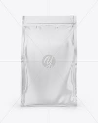 Download Glossy Stand Up Bag Mockup Front View In Bag Sack Mockups On Yellow Images Object Mockups PSD Mockup Templates