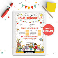 Vorlage zum selber ausdrucken & herunterladen: Corona Home Schooling Zeugnis Download Rundfux