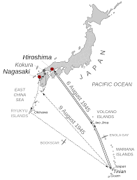Map Atomic Bomb Mission 1945 Bombing Of Hiroshima And Nagasaki Hiroshima Bombing Hiroshima