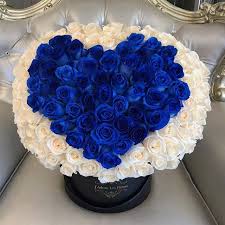 Black And Blue Roses Delivery Signature Heart Blue And White Rose Boxweve Got A Lot Of Blue Roses This Week Blue Rose Bouquet Blue Roses Beautiful Red Roses