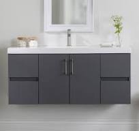 Vienna Single Sink Floating Bathroom Vanity with White Cultured Marble Top