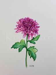 Chrysanthemum November Birthday Flower Original Watercolor Etsy Birth Month Flowers Month Flowers Birth Flower Tattoos