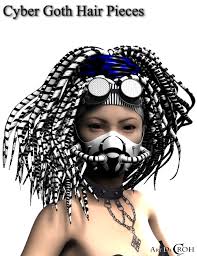 This is all my design. Cyber Goth Hair