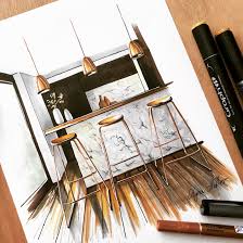 Keuken Interieur Tekenen Perspectief Tekening Schetsen Tekenen