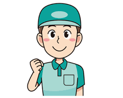 ガッツポーズする配達員の男性 無料イラスト素材 イラスト素材図鑑 無料 イラスト 素材 キャラクターデザイン 猫 イラスト かわいい