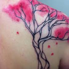 Cherry blossom tree tattoo stencil. Watercolor Cherry Blossom Tree Tattoo Novocom Top