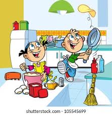 Maybe you would like to learn more about one of these? Kitchen Cartoon Boy Girl Fried Pancakes Stock Vector Royalty Free 105545699