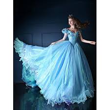 Princess Cinderella Bride Dress Cosplay Costume Women S Movie Cosplay Blue Dress Christmas Halloween New Year Organza Satin 2846539 2020 146 99
