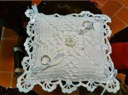 Cuscino portafedi in vendita in arredamento e casalinghi: Uncilandia Cuscino Portafedi All Uncinetto Pillow Rings Crocheted Arreglos Para Boda Cosas De Boda Cojines