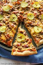 Bacon Cheeseburger Pizza The Girl Who Ate Everything Recipe Recipes Bacon Cheeseburger Pizza Homemade Pizza