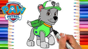 Today we will be coloring the famous rocky from paw patrol, grab your coloring pencils, and let's add some colors and have a blast. How To Draw Paw Patrol Rocky Coloring Pages For Kids Learn To Draw