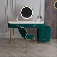 Luxury Modern Style Marble Top Dressing Table Set Dark Green In 2021 Dressing Table Storage Dresser Furniture Furniture Dressing Table