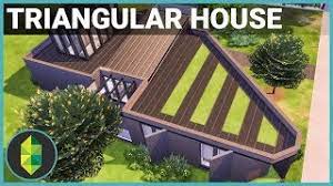 Triangle home filling small lot takes cues from boat tradition. Modern Triangle House The Sims 4 House Building Youtube