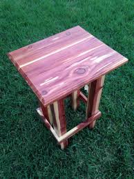 Hand Made Cedar End Table Cedar Wood Projects Cedar Furniture Red Cedar Wood