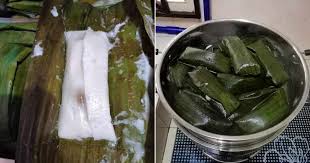 Kemudian,tuang baki selebih nya tepung gandum tadi.nota : Resepi Kuih Tepung Bungkus Daun Pisang Paling Sedap