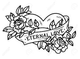 Get a new tattoo done at eternal love tattoos today. Heart Entwined In Climbing Rose Tattoo Heart Entwined In Ribbon Royalty Free Cliparts Vectors And Stock Illustration Image 95212101